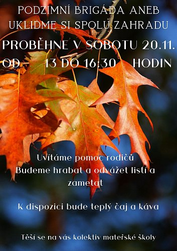 Podzimní brigáda na zahradě naší školky