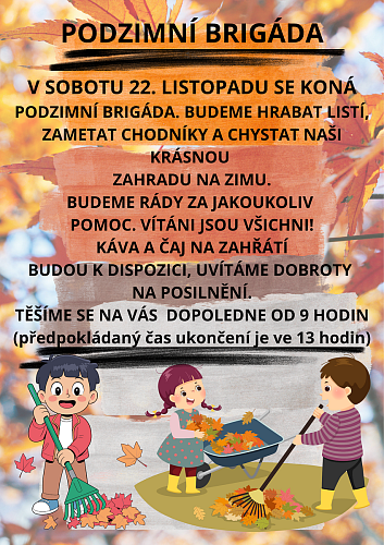 Těšíme se na podzimní brigádu